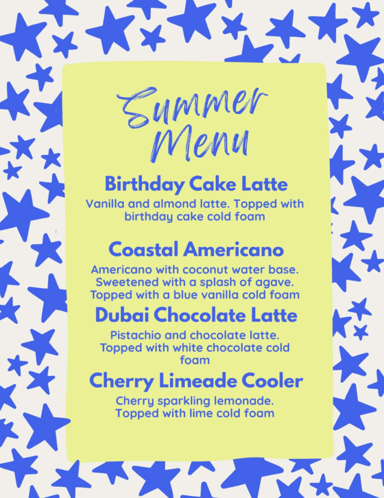 Elli Beans July Specials